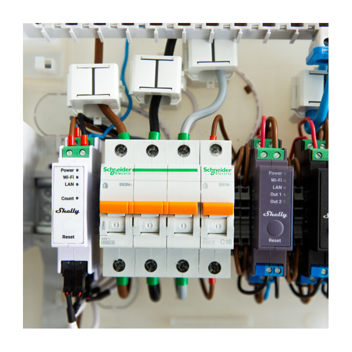 Shelly Medidor de Energia Avançado de 3 Fases – Calha DIN