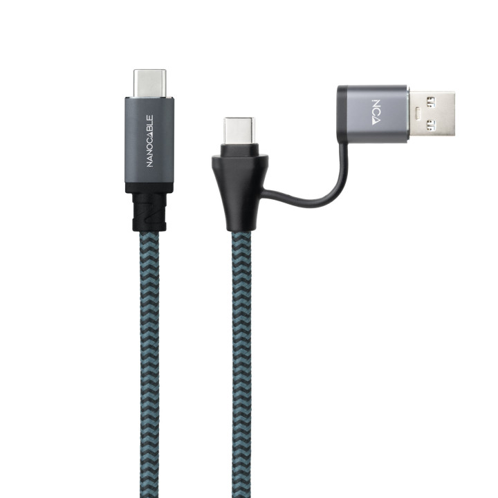 Nanocable Cabo USB 3.2 Gen2x2 20Gbps 5A 100W, USB-C+USB-A M a USB-C M, 1.5m