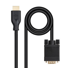 Nanocable 10.15.4602 adaptador de cabo de vídeo 1,8 m VGA (D-Sub) HDMI Preto