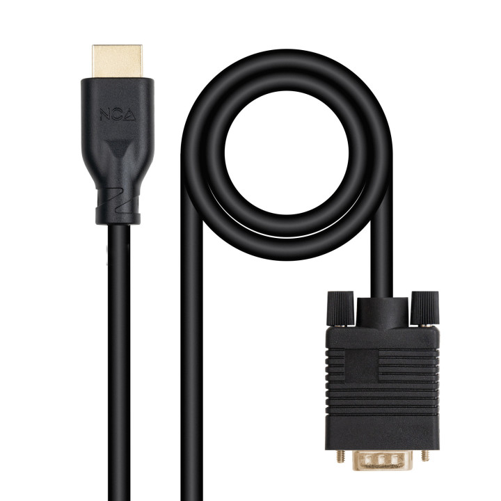 Nanocable 10.15.4602 adaptador de cabo de vídeo 1,8 m VGA (D-Sub) HDMI Preto