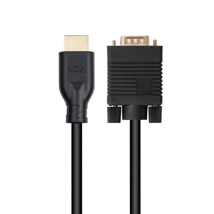 Nanocable 10.15.4602 adaptador de cabo de vídeo 1,8 m VGA (D-Sub) HDMI Preto