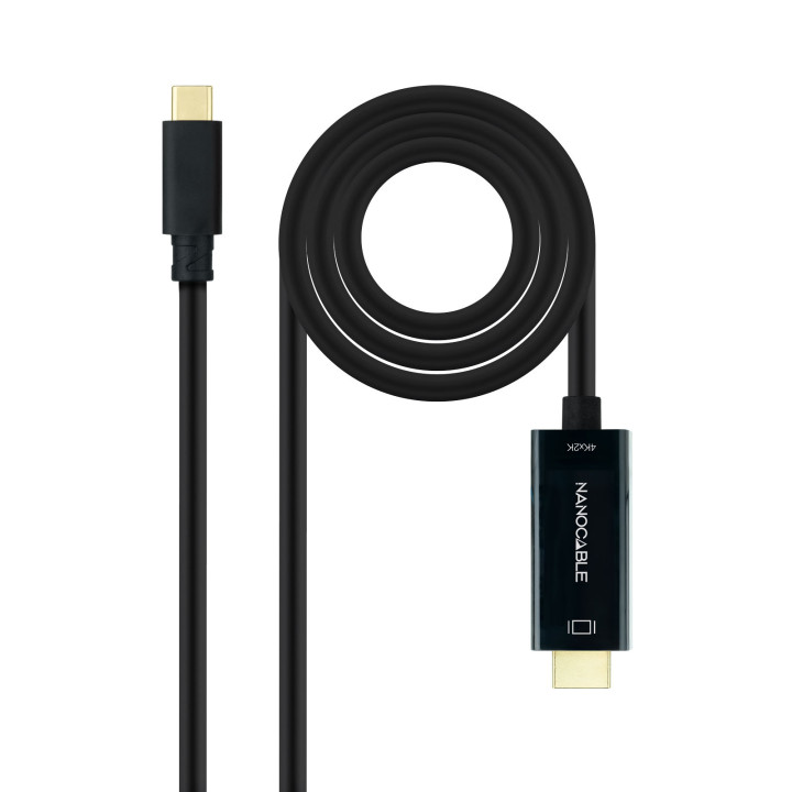 Nanocable 10.15.5135 adaptador de cabo de vídeo 5 m USB Type-C HDMI Preto