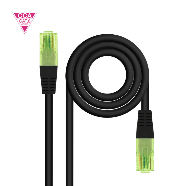 Nanocable 10.20.1402-BK cabo de rede Preto 2 m Cat6 U UTP (UTP)