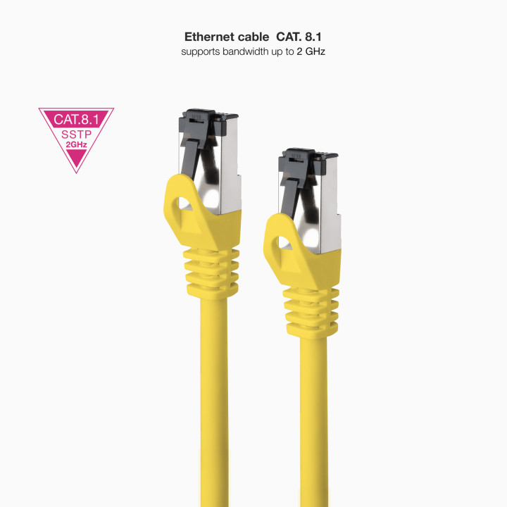 Nanocable 10.20.2000-L25-Y cabo de rede Amarelo 0,25 m Cat8.1 S FTP (S-STP)