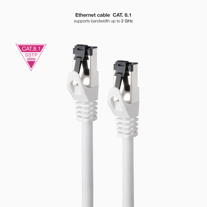 Nanocable 10.20.2001-W cabo de rede Branco 1 m Cat8.1 S FTP (S-STP)