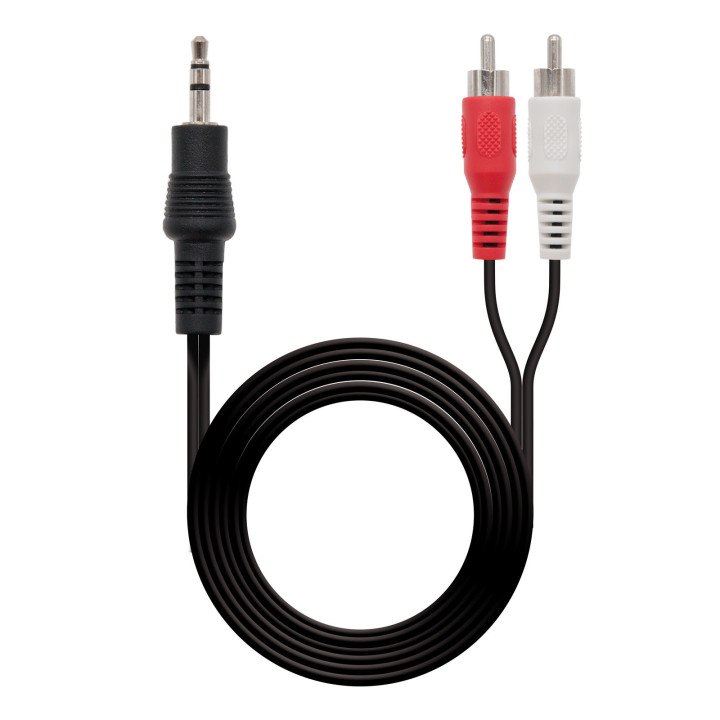 Nanocable 10.24.0305 cabo de áudio 5 m 3.5mm 2 x RCA Preto