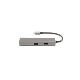 CoolBox Hub miniDOCK4 USB-C Com fios USB 3.2 Gen 1 (3.1 Gen 1) Type-C Aço