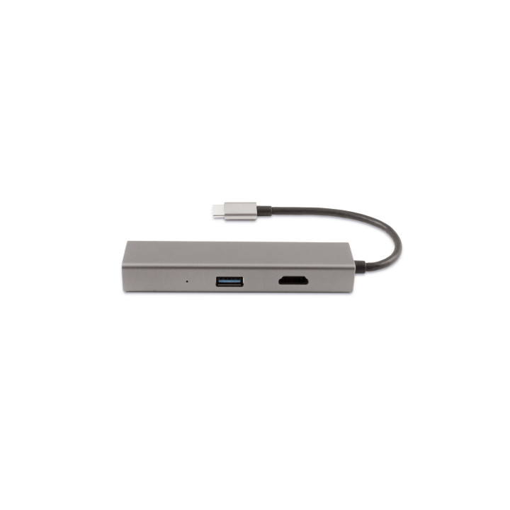 CoolBox Hub miniDOCK4 USB-C Com fios USB 3.2 Gen 1 (3.1 Gen 1) Type-C Aço
