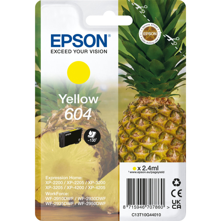 Tinteiro Original EPSON 604 Rendimento Padrão Amarelo