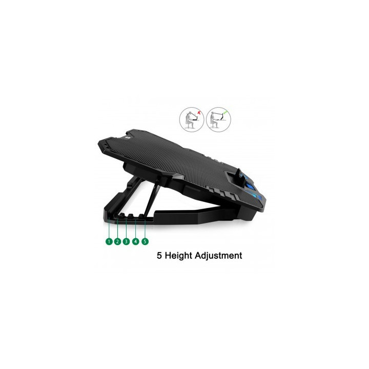 Ewent EW1259 base de refrigeração para computador 43,2 cm (17") 2500 RPM Preto