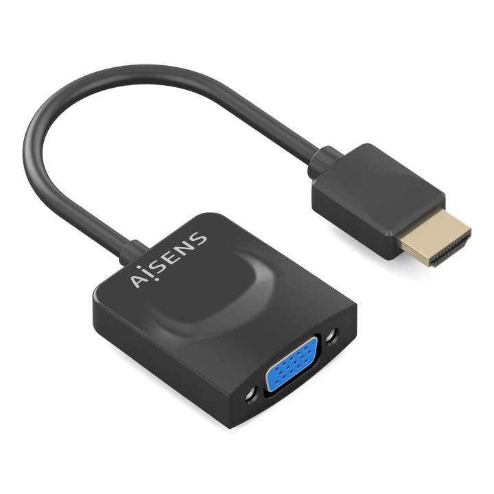 AISENS A122-0947 adaptador de cabo de vídeo 0,15 m HDMI Type A (Standard) VGA (D-Sub) Preto