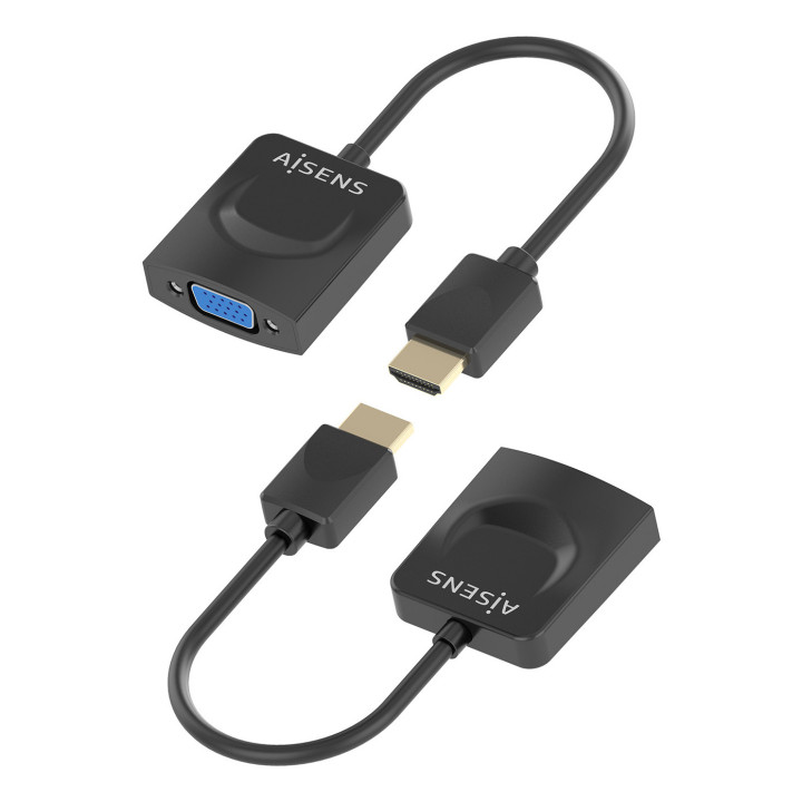 AISENS A122-0947 adaptador de cabo de vídeo 0,15 m HDMI Type A (Standard) VGA (D-Sub) Preto