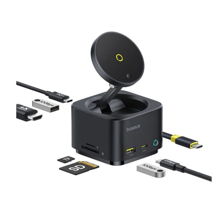 Dock Baseus MagPro Series II 7-in-1 Hub com Carregamento Magnético