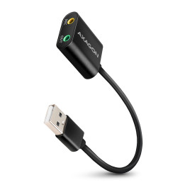 Axagon ADA-12 USB 2.0 Stereo Audio Mini-Adapter 15 cm Kabellänge - Kabel - Audio Multimedia 2.0 canais