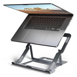 Axagon STND-LAG Laptop-Ständer, höhenverstellbar, faltbar, Aluminium Suporte para portáteis e tablets Cinzento 43,9 cm (17.3")