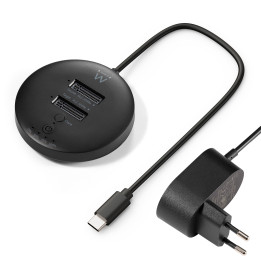 Ewent EW7078 Docking Station para Discos Rígidos USB 3.2 Gen 1 (3.1 Gen 1) Type-C Preto