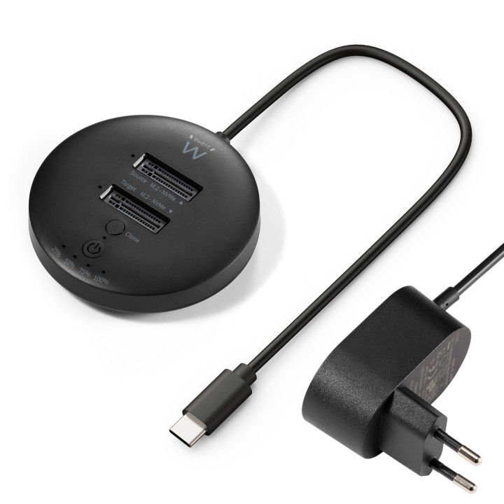Ewent EW7078 Docking Station para Discos Rígidos USB 3.2 Gen 1 (3.1 Gen 1) Type-C Preto