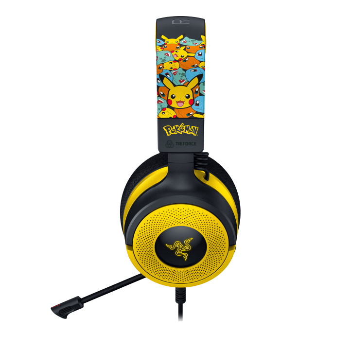 Razer Kraken V4 X Pokemon Auscultadores Com fios Fita de cabeça Jogos USB Type-C   USB Type-A Preto, Amarelo