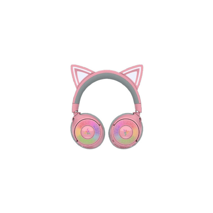 Razer Kraken Kitty V3 Pro - Quartz Auscultadores Com fios e sem fios Fita de cabeça Jogos USB Type-A Bluetooth Rosa