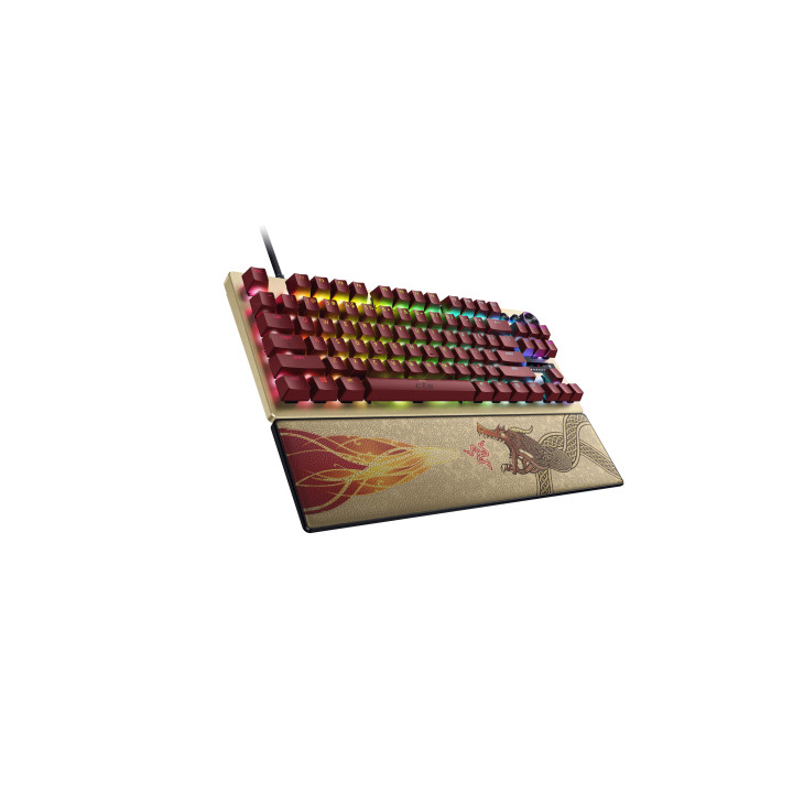 Razer Huntsman V3 Pro Tenkeyless teclado Jogos USB QWERTY Reino Unido Internacional Dourado, Amarelo