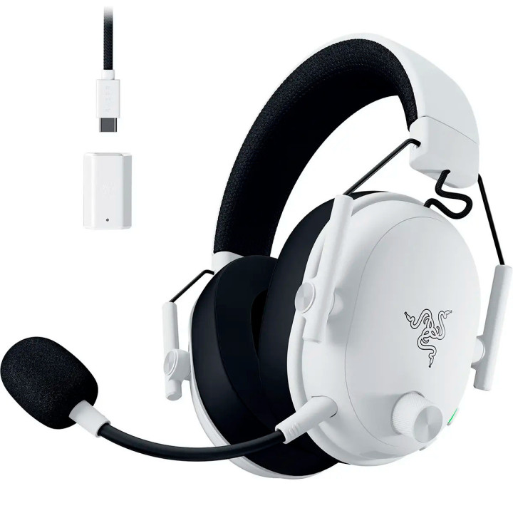 Headset RAZER BlackShark V3 Gaming, Com Fios e Sem Fios (USB-A/Bluetooth), Branco