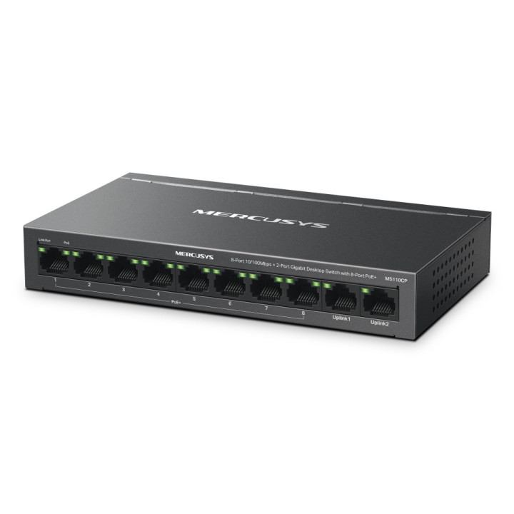 Mercusys MS110CP switch de rede Fast Ethernet (10 100) Power over Ethernet (PoE) Preto