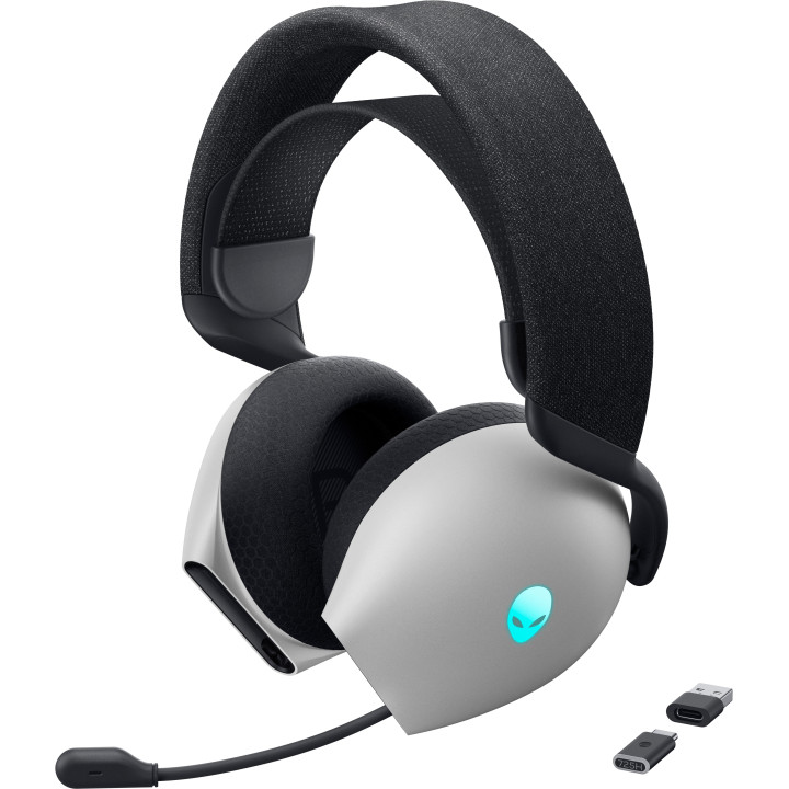 Alienware AW725H Auscultadores Com fios e sem fios Fita de cabeça Jogos USB Type-C Bluetooth Preto, Branco