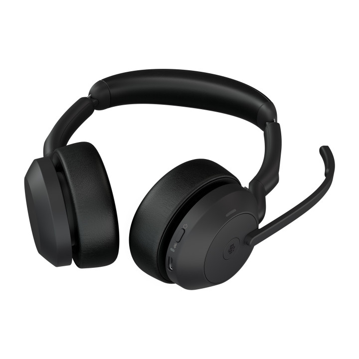Jabra Evolve2 55 Auscultadores Sem fios Fita de cabeça Escritório Call center USB Type-C Bluetooth Suporte de carregamento Preto