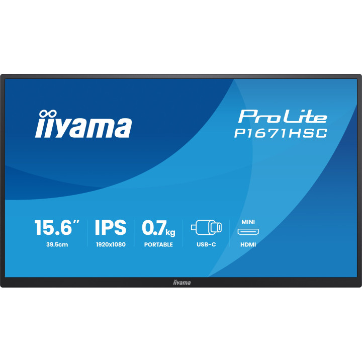 iiyama ProLite P1671HSC-B1 monitor de ecrã 39,6 cm (15.6") 1920 x 1080 pixels Full HD LED Preto