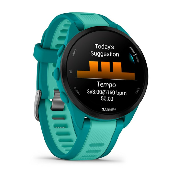 Garmin Forerunner 165 Music 3,05 cm (1.2") AMOLED 43 mm Digital 390 x 390 pixels Ecrã táctil Turquesa GPS