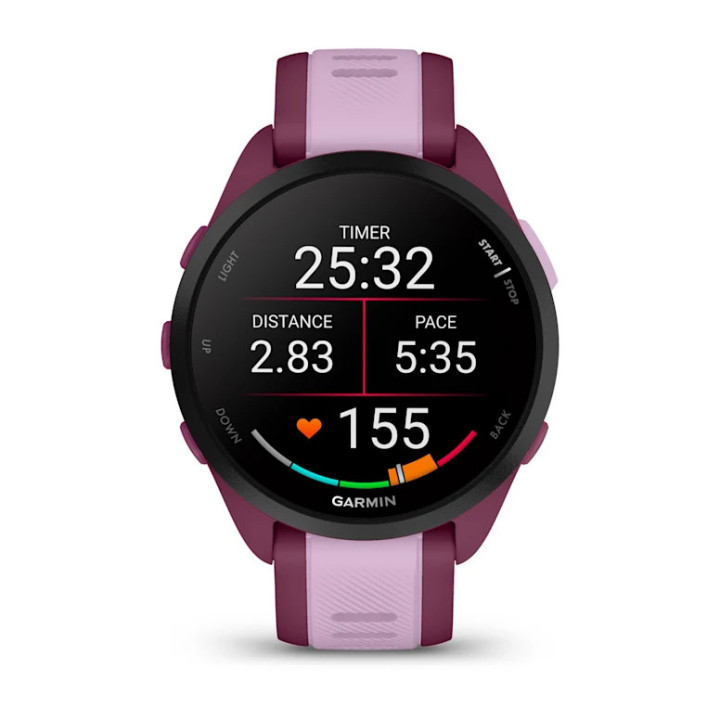 Garmin Forerunner 165 Music 3,05 cm (1.2") AMOLED 43 mm Digital 390 x 390 pixels Ecrã táctil Roxo GPS