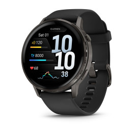 Garmin Venu 4 3,56 cm (1.4") AMOLED 45 mm Digital 454 x 454 pixels Ecrã táctil Preto Wi-Fi GPS