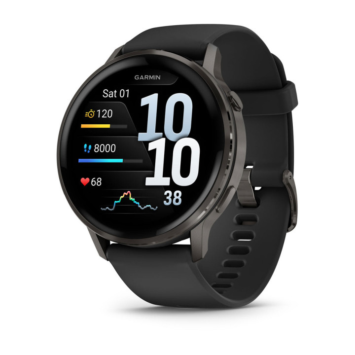 Garmin Venu 4 3,56 cm (1.4") AMOLED 45 mm Digital 454 x 454 pixels Ecrã táctil Preto Wi-Fi GPS