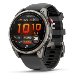 Garmin fēnix 8 Pro 3,56 cm (1.4") AMOLED 47 mm Digital 454 x 454 pixels Ecrã táctil Grafite, Titânio Wi-Fi GPS