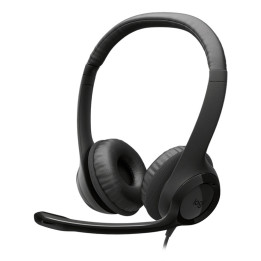 Logitech Headset com fios H390 para PC Portátil, auscultadores estéreo com microfone com eliminação de ruído, USB-A, controlos