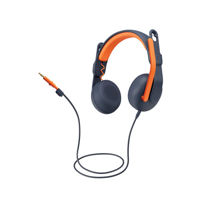 Logitech Zone Learn Auscultadores Com fios Fita de cabeça Educação Azul, Laranja