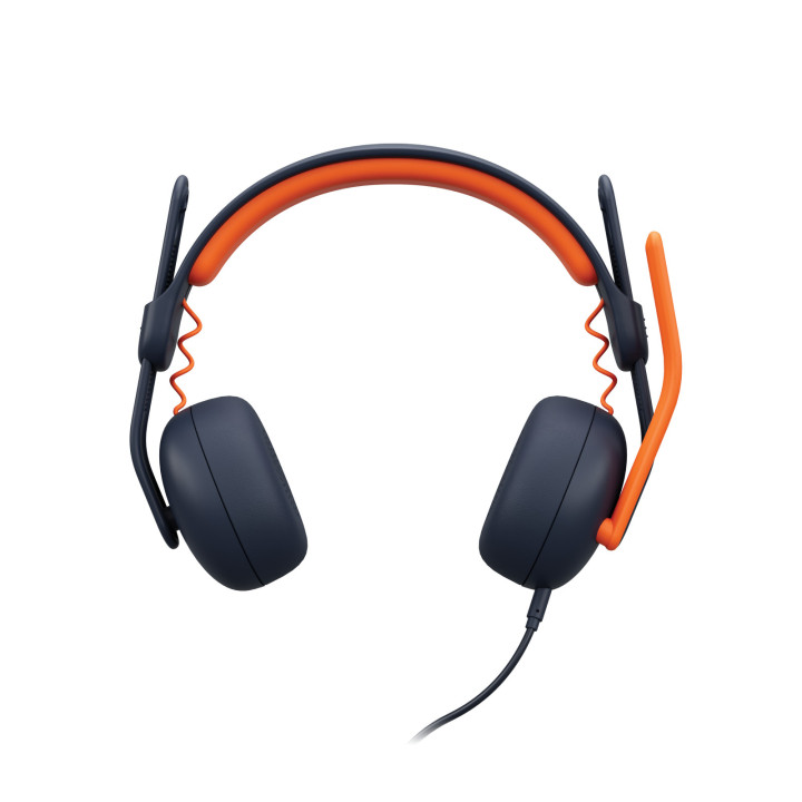 Logitech Zone Learn Auscultadores Com fios Fita de cabeça Educação USB Type-C Azul, Laranja