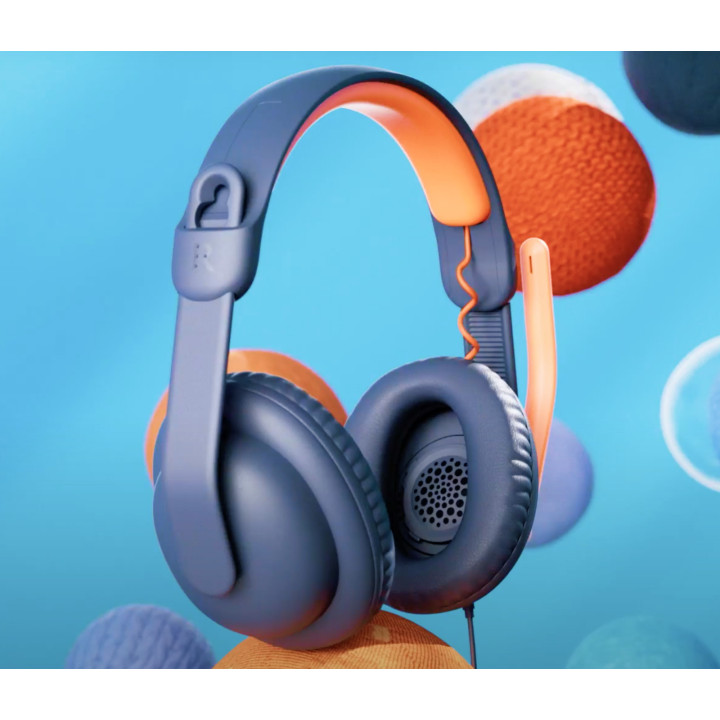 Logitech Zone Learn Auscultadores Com fios Fita de cabeça Educação USB Type-C Azul, Laranja