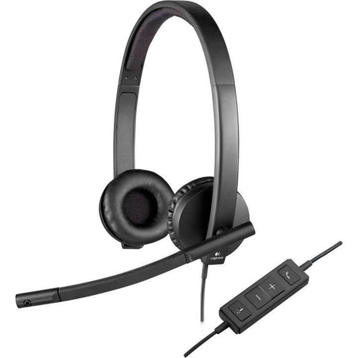 Logitech H570e Auscultadores Com fios Fita de cabeça Escritório/Call center USB Type-C Preto