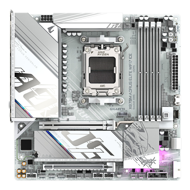 GIGABYTE X870M AORUS ELITE WIFI7 ICE AMD X870 Ranhura AM5 micro ATX