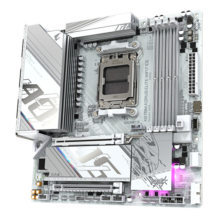 GIGABYTE X870M AORUS ELITE WIFI7 ICE AMD X870 Ranhura AM5 micro ATX