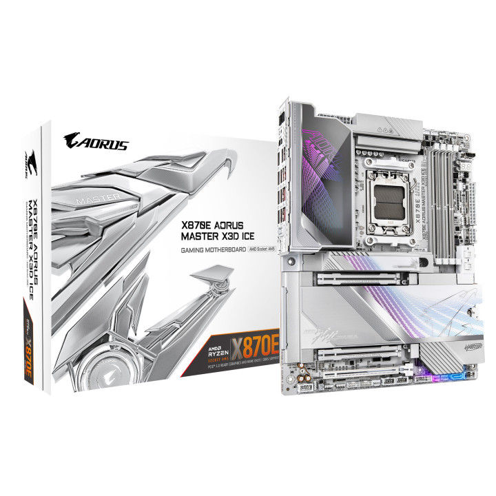 GIGABYTE X870E AORUS MASTER X3D ICE AMD X870E Ranhura AM5 ATX