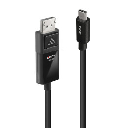 Lindy 43342 adaptador de cabo de vídeo 2 m USB Type-C DisplayPort Preto