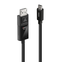 Lindy 43341 adaptador de cabo de vídeo 1 m USB Type-C DisplayPort Preto