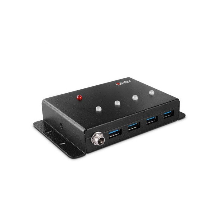 Lindy 43374 hub de interface USB 3.2 Gen 1 (3.1 Gen 1) Type-B 5000 Mbit s Preto