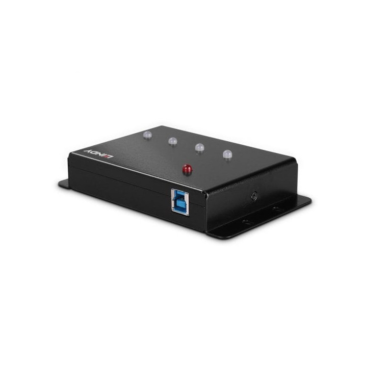 Lindy 43374 hub de interface USB 3.2 Gen 1 (3.1 Gen 1) Type-B 5000 Mbit s Preto