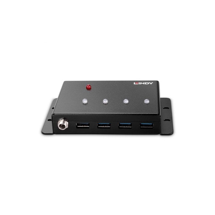 Lindy 43374 hub de interface USB 3.2 Gen 1 (3.1 Gen 1) Type-B 5000 Mbit s Preto