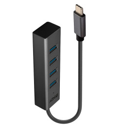 Lindy 43325 hub de interface USB 3.2 Gen 1 (3.1 Gen 1) Type-C 5000 Mbit s Cinzento
