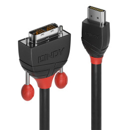 Lindy 36270 adaptador de cabo de vídeo 0,5 m HDMI Type A (Standard) DVI-D Preto