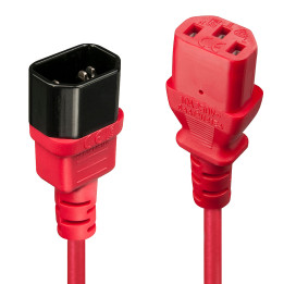 Lindy 30477 cabo de energia Preto, Vermelho 1 m Acoplador C14 Acoplador C13